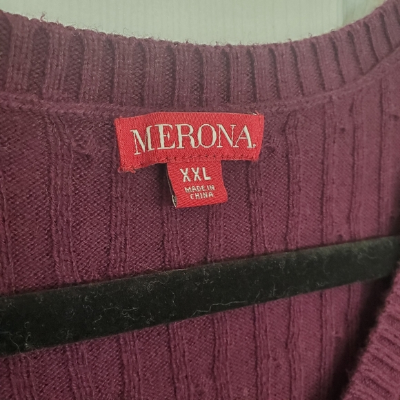 Dark purple womens sweater by Merona XXL, V Neck - Picture 2 of 3